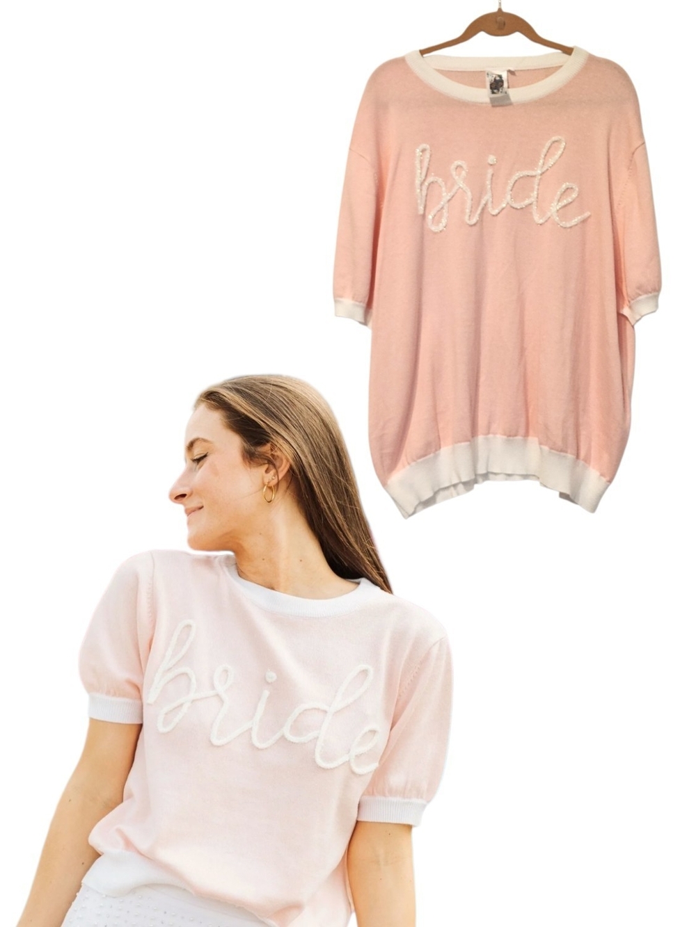 NWT Queen of Sparkles Bride Glitter Script Sweater Bachelorette Engagement XXL